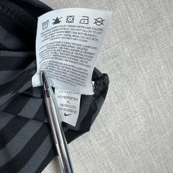 Nike Golf LSU Tigers Polo Mens XL Black Grey Striped Dri-FIT 891853-010 - Picture 5 of 10